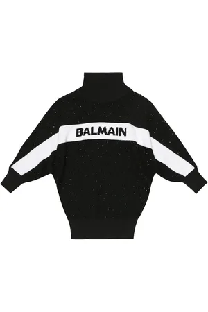 Balmain Logo sequined wool-blend sweater