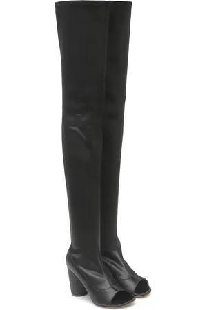 Vetements Cut-out over-the-knee leather boots