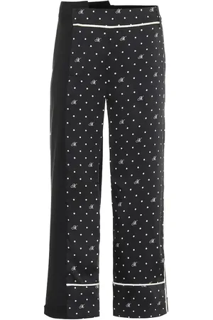 MONSE High-rise polka-dot stretch wool pants
