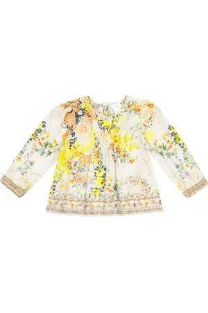 Camilla Embellished floral cotton top