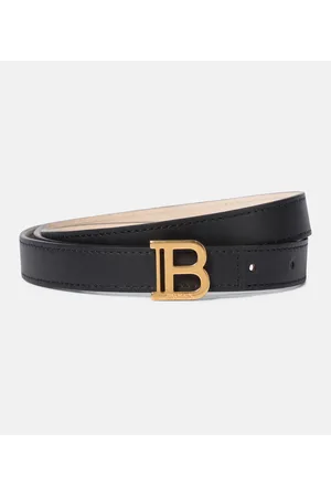 Balmain Crocodile-Effect Leather Belt