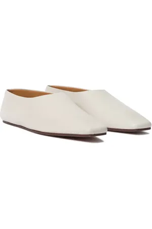 The Row Square Toe leather ballet flats