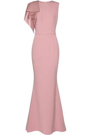 Safiyaa Wool-blend crÃªpe gown
