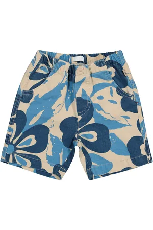 Il gufo Baby floral cotton and linen Bermuda shorts
