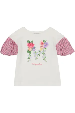 MONNALISA Floral stretch-cotton T-shirt