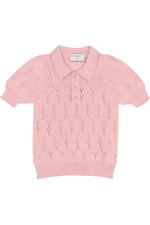 PAADE Pointelle cotton knit polo shirt