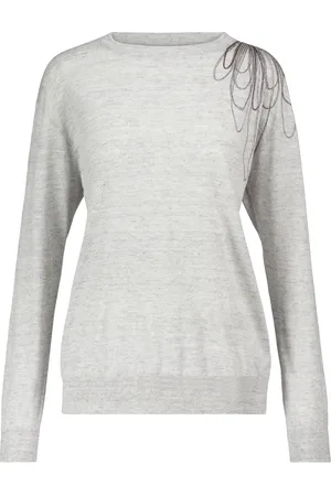 Brunello Cucinelli Embellished linen and cotton sweater