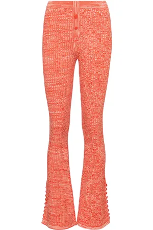 LIVE THE PROCESS Marl ribbed-knit flared pants