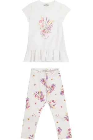 MONNALISA Printed stretch-cotton T-shirt and leggings set