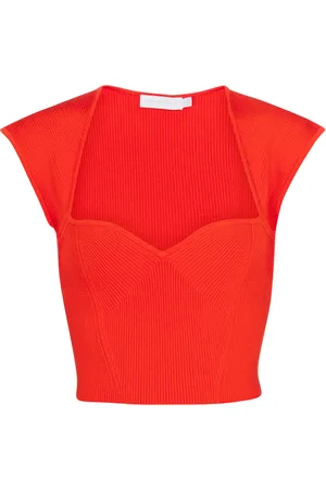 Simkhai Abia ribbed-knit crop top