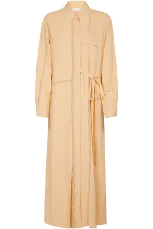 Chloé ChloÃ© Lace-trimmed crÃªpe maxi dress