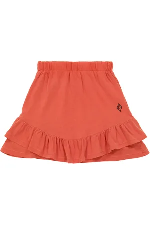 The Animals Observatory Logo ruffled cotton miniskirt