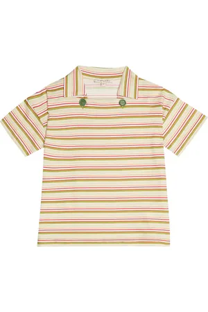 Caramel Berrya striped cotton polo shirt