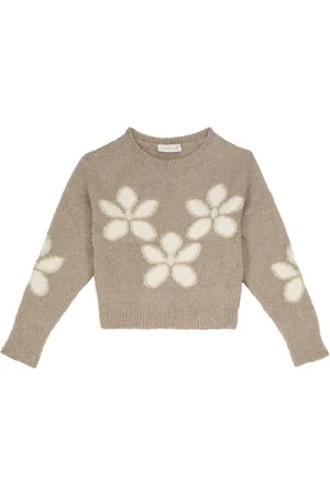 MONNALISA Floral lamÃ© sweater