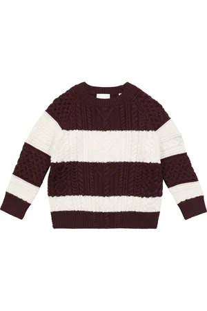 Burberry Striped wool-blend cable-knit sweater