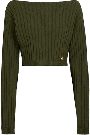 Balmain Cropped wool-blend sweater