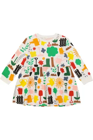 Stella McCartney Printed cotton jersey dress in white