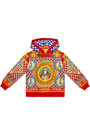 Dolce & Gabbana Printed zipped cotton hoodie