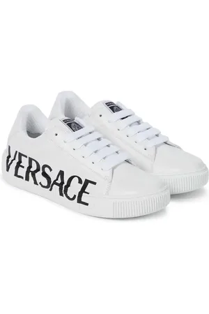 VERSACE Logo leather sneakers