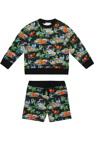 Stella McCartney Printed cotton-blend sweatshirt and shorts set
