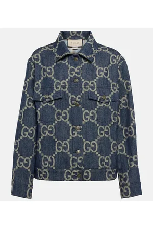 GG Jacquard Denim Jacket in Blue - Gucci