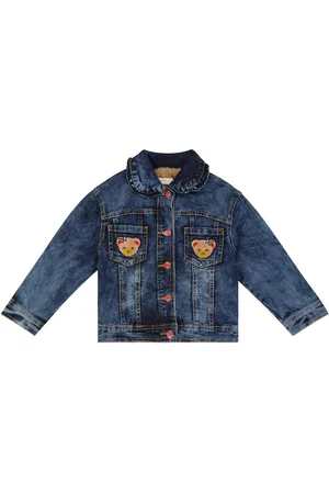 MONNALISA Faux fur-lined denim jacket