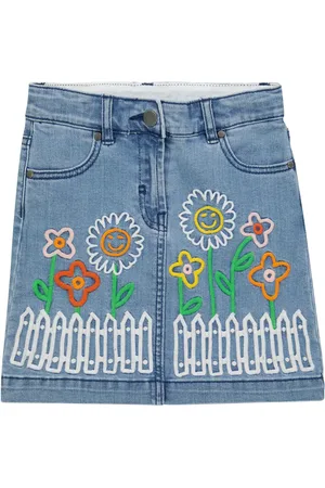 Stella McCartney Floral embroidered denim skirt
