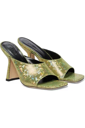 By Far Zaya holographic leather sandals