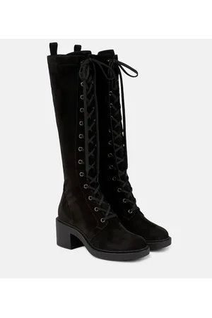 ASOS Design Courtney Chunky Lace Up Knee High Boots-Black