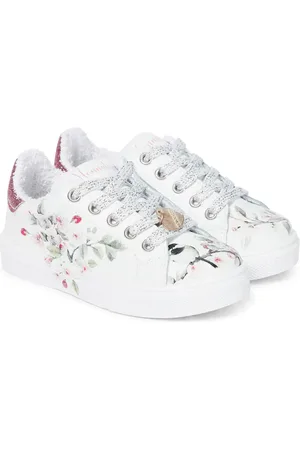 MONNALISA Floral leather sneakers