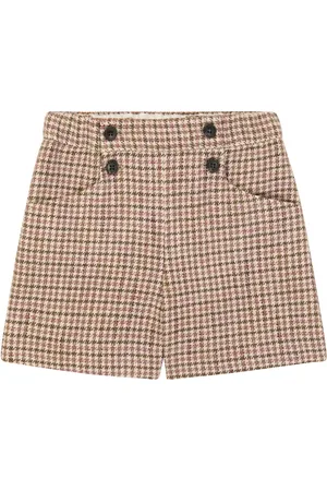 BONPOINT DiplÃ´me houndstooth cotton and wool shorts