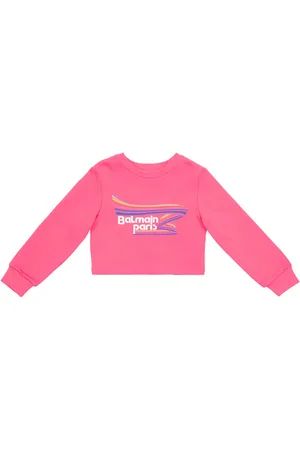 Balmain Logo cropped cotton sweatshirt