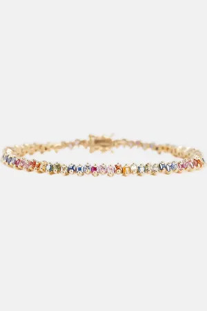 Suzanne Kalan 18kt gold tennis bracelet with sapphires