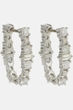 Ileana Makri Rivulet 18kt gold hoop earrings with diamonds