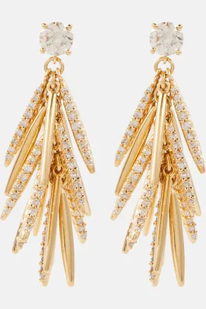 Ileana Makri Grass Sunshine Drop 18kt earrings with diamonds