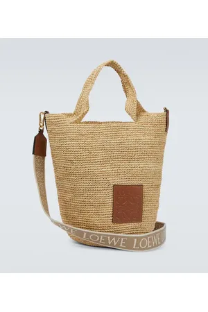 Paulas Ibiza Fold Basket Bag in Beige - Loewe