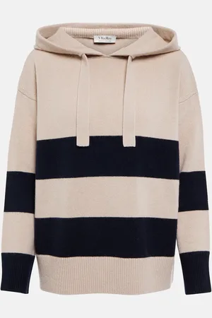 Max Mara Striped wool and cashmere hoodie