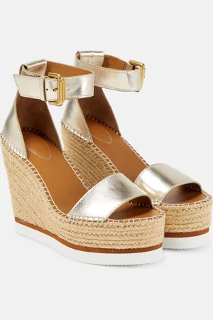 See by Chloé See By ChloÃ© Glyn leather wedge espadrille sandals