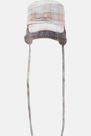 Acne Studios Seersucker trapper hat