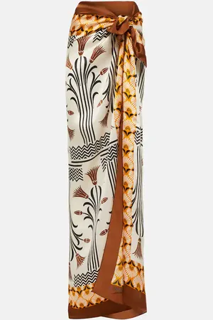 Max Mara Printed silk beach cover-up