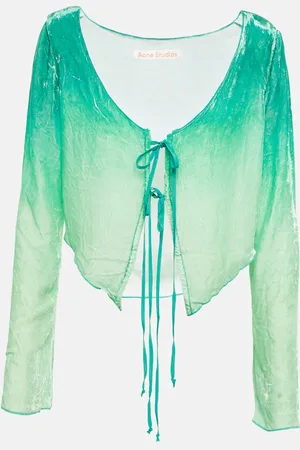 Acne Studios OmbrÃ© velvet cropped cardigan