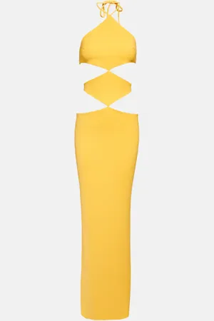 Monot MÃ´not Halterneck crÃªpe cutout maxi dress