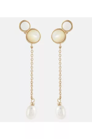 Chloe Women Earrings - Darcey brass and pearl earrings