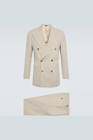 Thom Sweeney Double-breasted linen suit