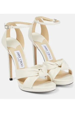 Bridal Aura Caged Satin Sandals in White - Jimmy Choo