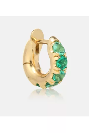 Spinelli Kilcollin Women Earrings - Mini Macro Hoop 18kt gold and emerald single earring
