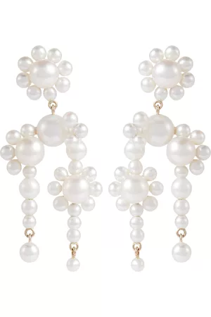 Sophie Bille Brahe Women Earrings - Fontaine Marguerite 14kt gold earrings with pearls