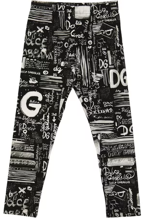 Dolce&Gabbana Kids Girls Leggings - Printed stretch-cotton pants