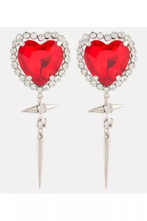 Alessandra Rich Women Earrings - Embellished heart earrings
