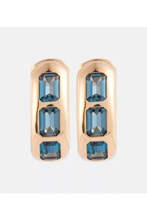 Pomellato Women Earrings - Iconica 18kt rose gold earrings with blue topaz